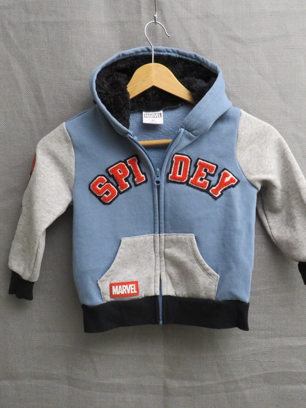 Marvel Boys' Blue & Gray Spider-Man Zip-Up Hoodie